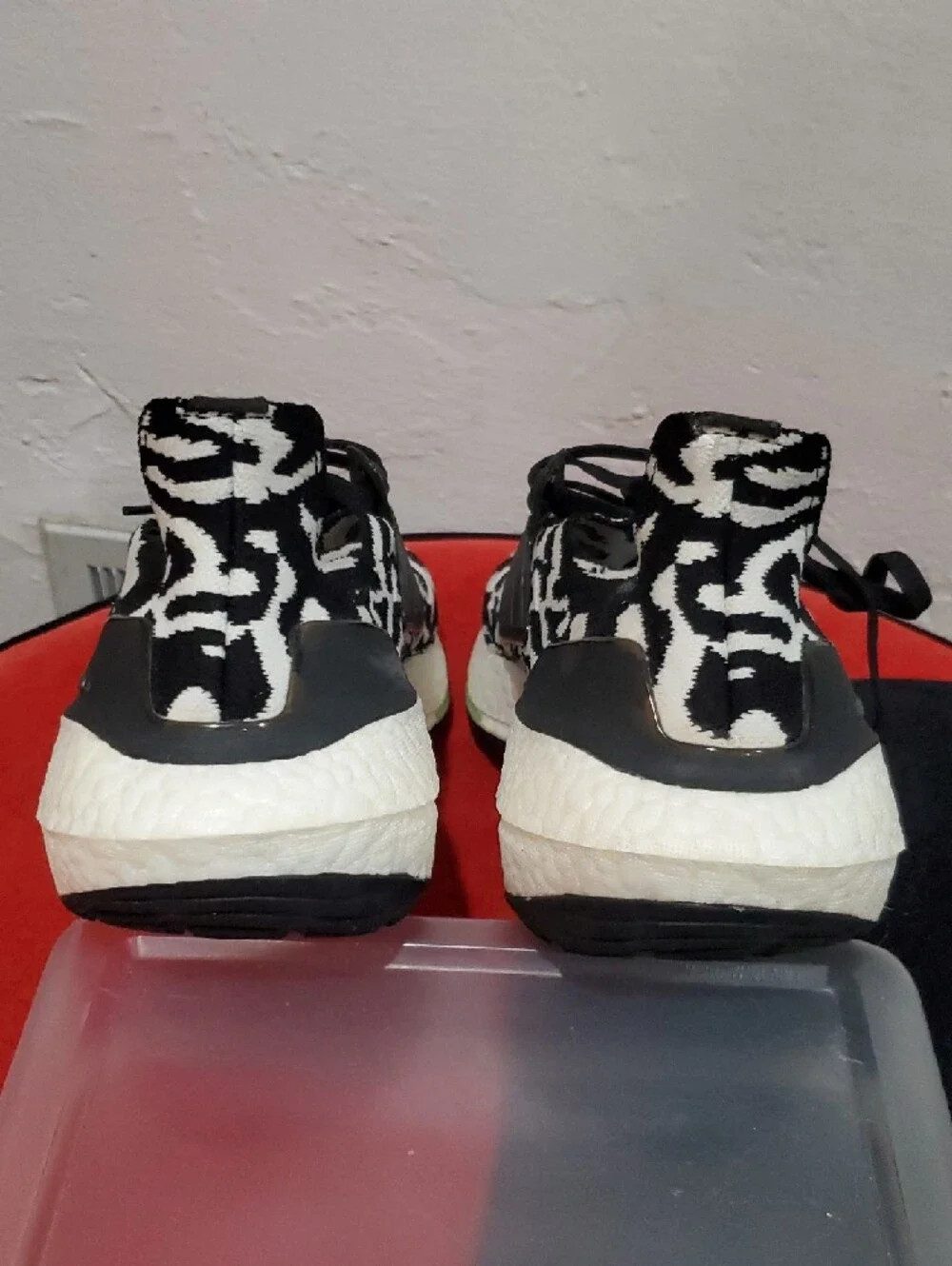 Adidas Ultraboost 22 Knit Running Shoe In Black & White Zebra